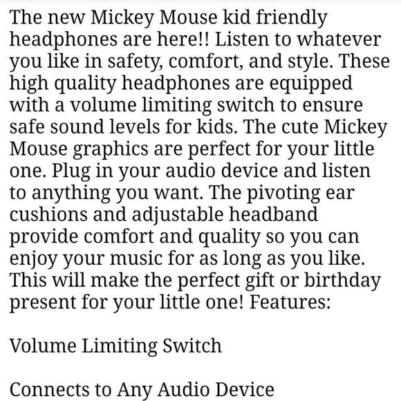 *NEW* DISNEY JUNIOR MICKEY MOUSE HEADPHONES - Picture 7 of 10